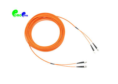 ST PC - ST PC Flat Duplex 3.0mm Fiber Optic Patch Cable Multi Mode  OM2 50 / 125 LSZH Jumper