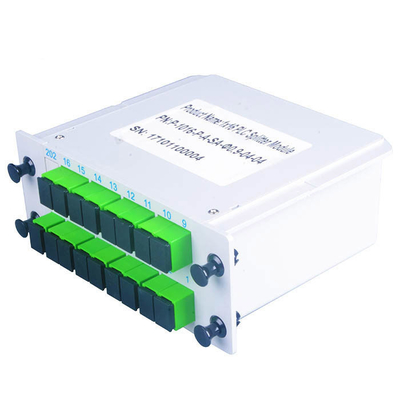 FTTH LGX Fiber Optic Splitter 1x16 SC APC UPC ABS Cassette Plug In Type PLC Splitter