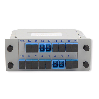 FTTH LGX Fiber Optic Splitter 1x16 SC APC UPC ABS Cassette Plug In Type PLC Splitter