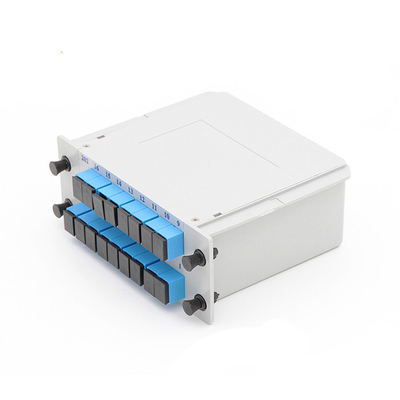 FTTH LGX Fiber Optic Splitter 1x16 SC APC UPC ABS Cassette Plug In Type PLC Splitter