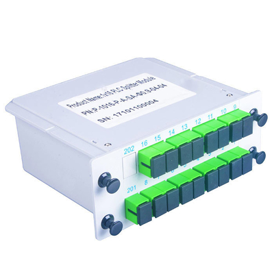 FTTH LGX Fiber Optic Splitter 1x16 SC APC UPC ABS Cassette Plug In Type PLC Splitter