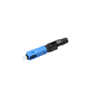 Field Install SC UPC Fiber Optic Quick Connector Single Mode 60mm Blue For FTTH Drop Cabl