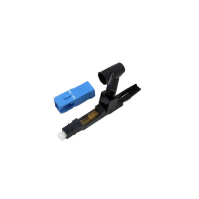Field Install SC UPC Fiber Optic Quick Connector Single Mode 60mm Blue For FTTH Drop Cabl