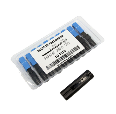 Field Install SC UPC Fiber Optic Quick Connector Single Mode 60mm Blue For FTTH Drop Cabl